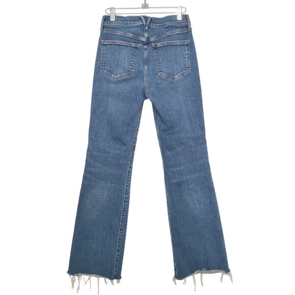 Veronica Beard Cameron Bootcut Mid Rise Jeans Size 26 Blue Raw Frayed Hem - Picture 2 of 8